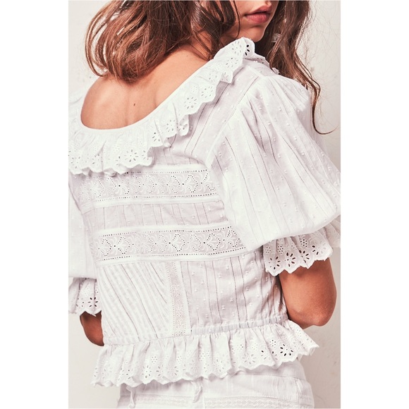❌[SOLD]❌NWT LoveShackFancy Tiana Top || White - Picture 4 of 8